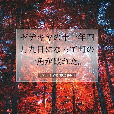 Picture 07 - エレミヤ書 39:2 JPN - ゼデキヤの十一年四月九日になって - Bible Verse Picture