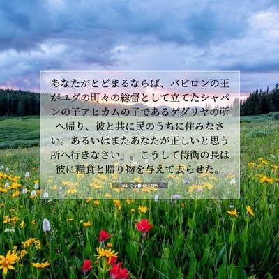 Picture 07 - エレミヤ書 40:5 JPN - あなたがとどまるならば、バビロン - Bible Verse Picture