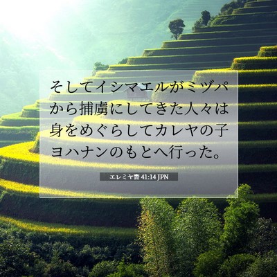 Picture 07 - エレミヤ書 41:14 JPN - そしてイシマエルがミヅパから捕虜 - Bible Verse Picture