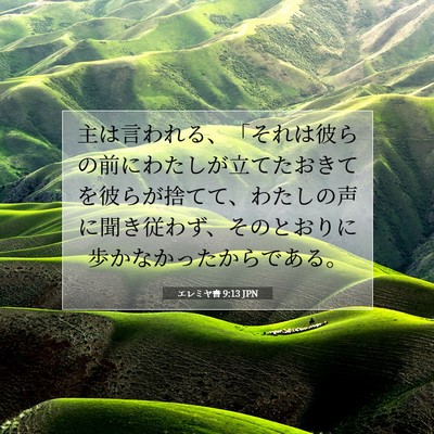 Picture 07 - エレミヤ書 9:13 JPN - 主は言われる、「それは彼らの前に - Bible Verse Picture