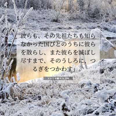 Picture 07 - エレミヤ書 9:16 JPN - 彼らも、その先祖たちも知らなかっ - Bible Verse Picture
