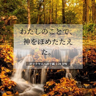 Picture 07 - ガラテヤ人への手紙 1:24 JPN - わたしのことで、神をほめたたえた - Bible Verse Picture