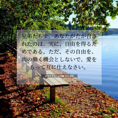 Picture 07 - ガラテヤ人への手紙 5:13 JPN - 兄弟たちよ。あなたがたが召された - Bible Verse Picture