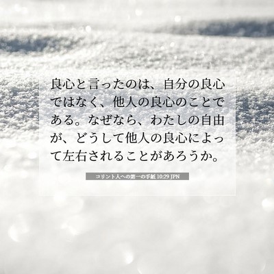 Picture 07 - コリント人への第一の手紙 10:29 JPN - 良心と言ったのは、自分の良心では - Bible Verse Picture