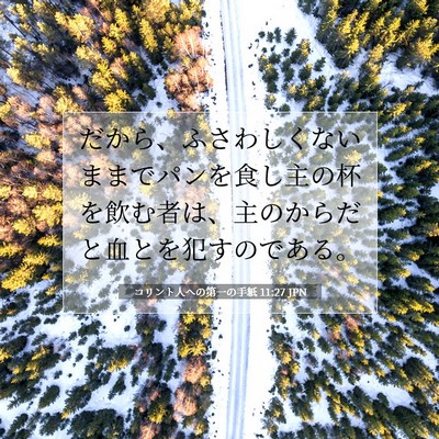 Picture 07 - コリント人への第一の手紙 11:27 JPN - だから、ふさわしくないままでパン - Bible Verse Picture