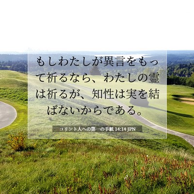 Picture 07 - コリント人への第一の手紙 14:14 JPN - もしわたしが異言をもって祈るなら - Bible Verse Picture