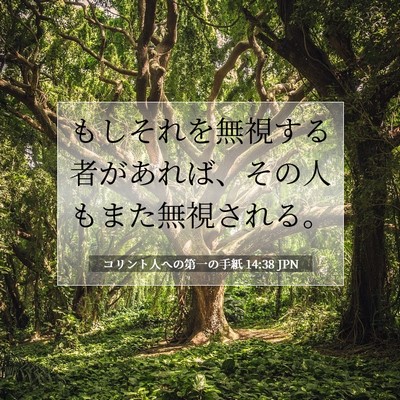 Picture 07 - コリント人への第一の手紙 14:38 JPN - もしそれを無視する者があれば、そ - Bible Verse Picture