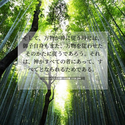 Picture 07 - コリント人への第一の手紙 15:28 JPN - そして、万物が神に従う時には、御 - Bible Verse Picture