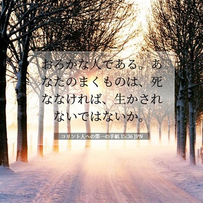 Picture 07 - コリント人への第一の手紙 15:36 JPN - おろかな人である。あなたのまくも - Bible Verse Picture
