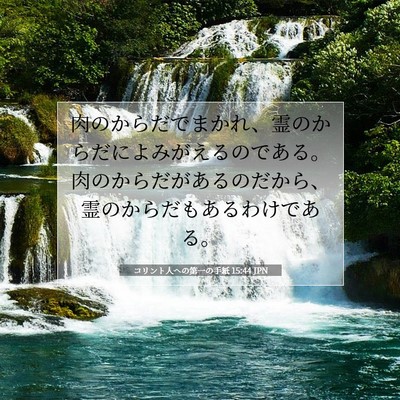 Picture 07 - コリント人への第一の手紙 15:44 JPN - 肉のからだでまかれ、霊のからだに - Bible Verse Picture