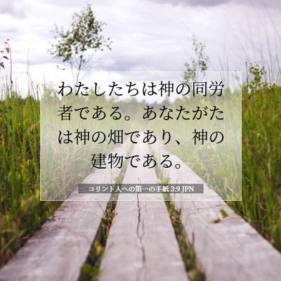 Picture 07 - コリント人への第一の手紙 3:9 JPN - わたしたちは神の同労者である。あ - Bible Verse Picture