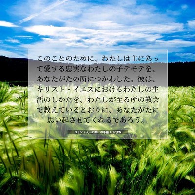 Picture 07 - コリント人への第一の手紙 4:17 JPN - このことのために、わたしは主にあ - Bible Verse Picture