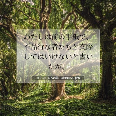 Picture 07 - コリント人への第一の手紙 5:9 JPN - わたしは前の手紙で、不品行な者た - Bible Verse Picture