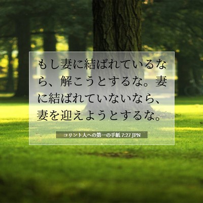 Picture 07 - コリント人への第一の手紙 7:27 JPN - もし妻に結ばれているなら、解こう - Bible Verse Picture