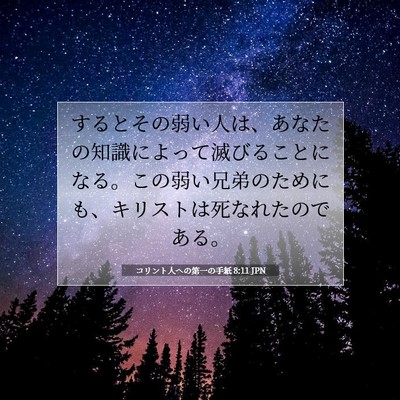 Picture 07 - コリント人への第一の手紙 8:11 JPN - するとその弱い人は、あなたの知識 - Bible Verse Picture