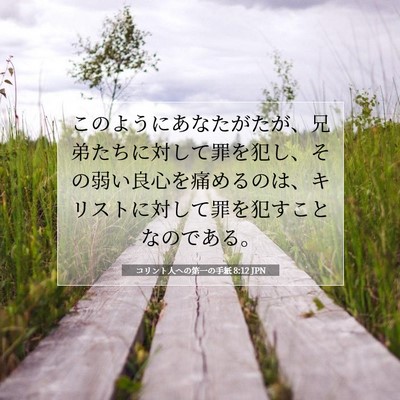Picture 07 - コリント人への第一の手紙 8:12 JPN - このようにあなたがたが、兄弟たち - Bible Verse Picture
