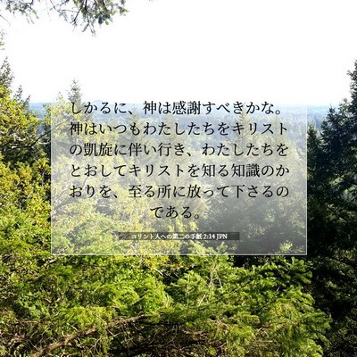 Picture 07 - コリント人への第二の手紙 2:14 JPN - しかるに、神は感謝すべきかな。神 - Bible Verse Picture