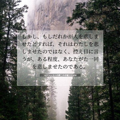 Picture 07 - コリント人への第二の手紙 2:5 JPN - しかし、もしだれかが人を悲しませ - Bible Verse Picture