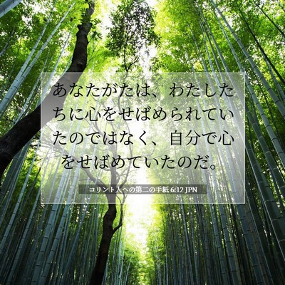 Picture 07 - コリント人への第二の手紙 6:12 JPN - あなたがたは、わたしたちに心をせ - Bible Verse Picture