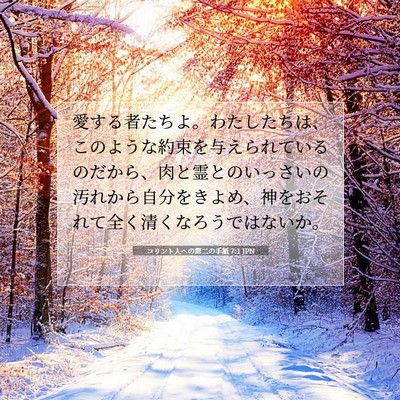 Picture 07 - コリント人への第二の手紙 7:1 JPN - 愛する者たちよ。わたしたちは、こ - Bible Verse Picture