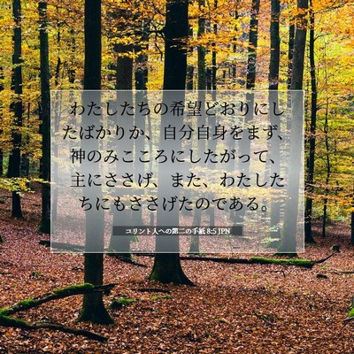 Picture 07 - コリント人への第二の手紙 8:5 JPN - わたしたちの希望どおりにしたばか - Bible Verse Picture