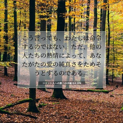Picture 07 - コリント人への第二の手紙 8:8 JPN - こう言っても、わたしは命令するの - Bible Verse Picture