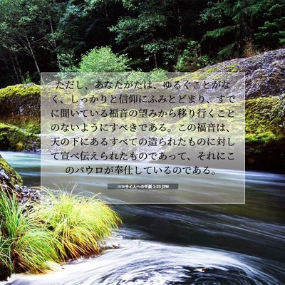 Picture 07 - コロサイ人への手紙 1:23 JPN - ただし、あなたがたは、ゆるぐこと - Bible Verse Picture