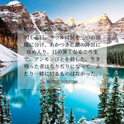 Picture 07 - サムエル記上 11:11 JPN - 明くる日、サウルは民を三つの部隊 - Bible Verse Picture