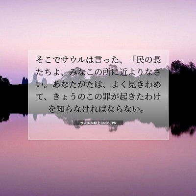 Picture 07 - サムエル記上 14:38 JPN - そこでサウルは言った、「民の長た - Bible Verse Picture
