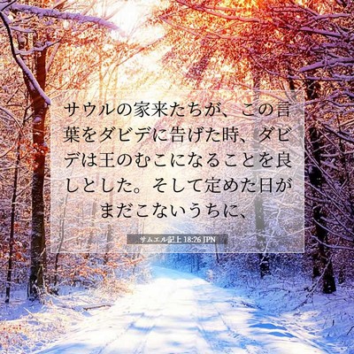 Picture 07 - サムエル記上 18:26 JPN - サウルの家来たちが、この言葉をダ - Bible Verse Picture