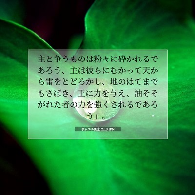 Picture 07 - サムエル記上 2:10 JPN - 主と争うものは粉々に砕かれるであ - Bible Verse Picture