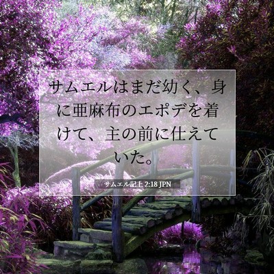 Picture 07 - サムエル記上 2:18 JPN - サムエルはまだ幼く、身に亜麻布の - Bible Verse Picture