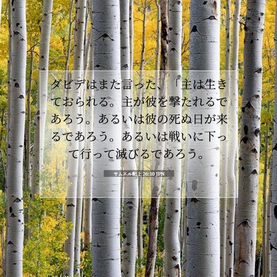 Picture 07 - サムエル記上 26:10 JPN - ダビデはまた言った、「主は生きて - Bible Verse Picture