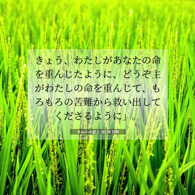 Picture 07 - サムエル記上 26:24 JPN - きょう、わたしがあなたの命を重ん - Bible Verse Picture