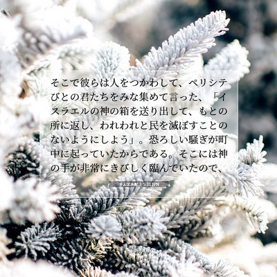 Picture 07 - サムエル記上 5:11 JPN - そこで彼らは人をつかわして、ペリ - Bible Verse Picture