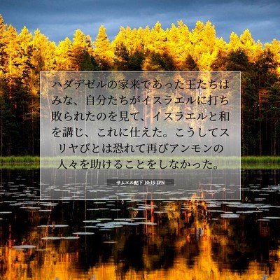 Picture 07 - サムエル記下 10:19 JPN - ハダデゼルの家来であった王たちは - Bible Verse Picture