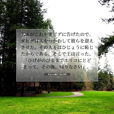 Picture 07 - サムエル記下 10:5 JPN - 人々がこれをダビデに告げたので、 - Bible Verse Picture