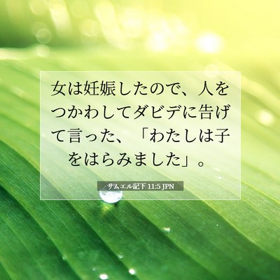 Picture 07 - サムエル記下 11:5 JPN - 女は妊娠したので、人をつかわして - Bible Verse Picture