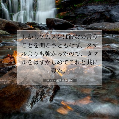 Picture 07 - サムエル記下 13:14 JPN - しかしアムノンは彼女の言うことを - Bible Verse Picture