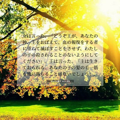 Picture 07 - サムエル記下 14:11 JPN - 女は言った、「どうぞ王が、あなた - Bible Verse Picture