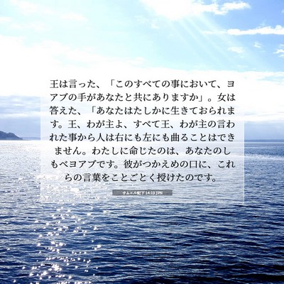 Picture 07 - サムエル記下 14:19 JPN - 王は言った、「このすべての事にお - Bible Verse Picture