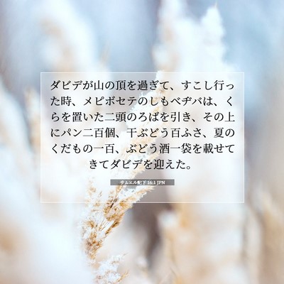 Picture 07 - サムエル記下 16:1 JPN - ダビデが山の頂を過ぎて、すこし行 - Bible Verse Picture