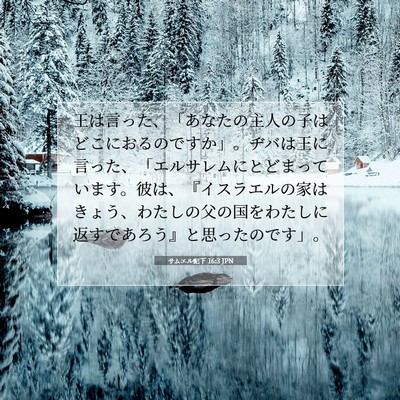 Picture 07 - サムエル記下 16:3 JPN - 王は言った、「あなたの主人の子は - Bible Verse Picture