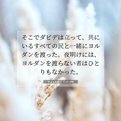 Picture 07 - サムエル記下 17:22 JPN - そこでダビデは立って、共にいるす - Bible Verse Picture