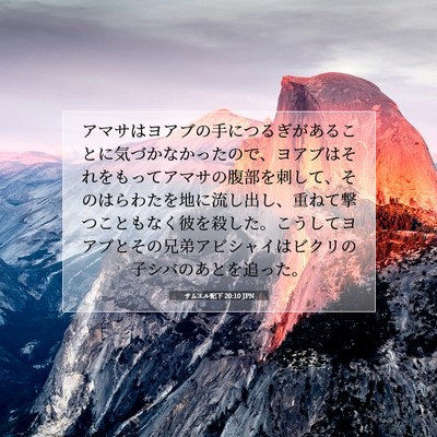 Picture 07 - サムエル記下 20:10 JPN - アマサはヨアブの手につるぎがある - Bible Verse Picture