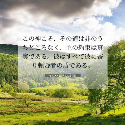 Picture 07 - サムエル記下 22:31 JPN - この神こそ、その道は非のうちどこ - Bible Verse Picture