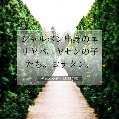 Picture 07 - サムエル記下 23:32 JPN - シャルボン出身のエリヤバ。ヤセン - Bible Verse Picture
