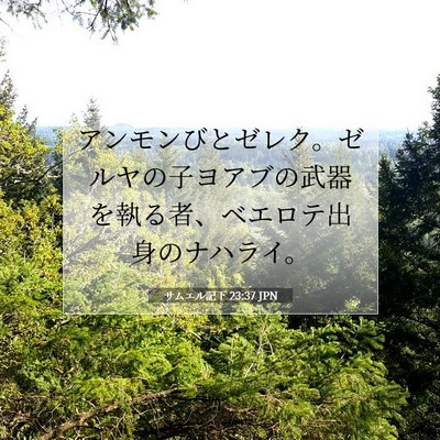 Picture 07 - サムエル記下 23:37 JPN - アンモンびとゼレク。ゼルヤの子ヨ - Bible Verse Picture