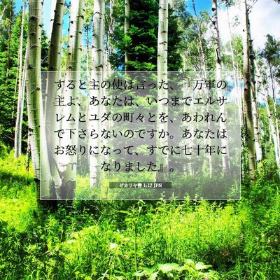 Picture 07 - ゼカリヤ書 1:12 JPN - すると主の使は言った、『万軍の主 - Bible Verse Picture