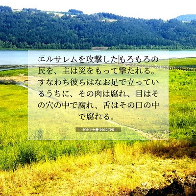 Picture 07 - ゼカリヤ書 14:12 JPN - エルサレムを攻撃したもろもろの民 - Bible Verse Picture
